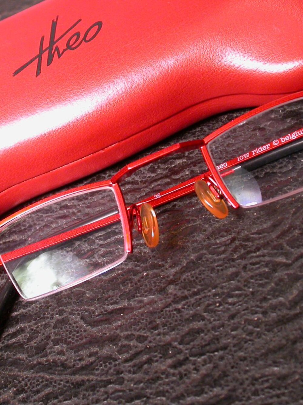 Theo Low Rider Bright Red Modern Art Eyeglasses Spectacles Frame Made in Belgium